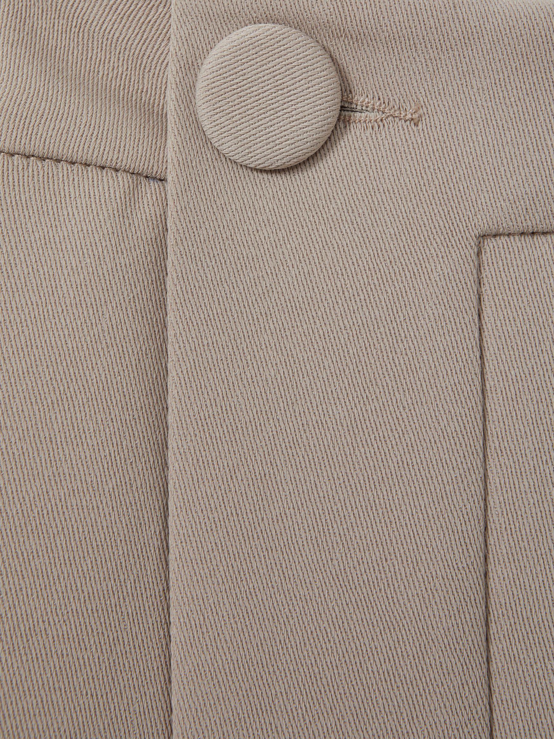 Button-Front Wide Leg Trousers in Stone Product Image