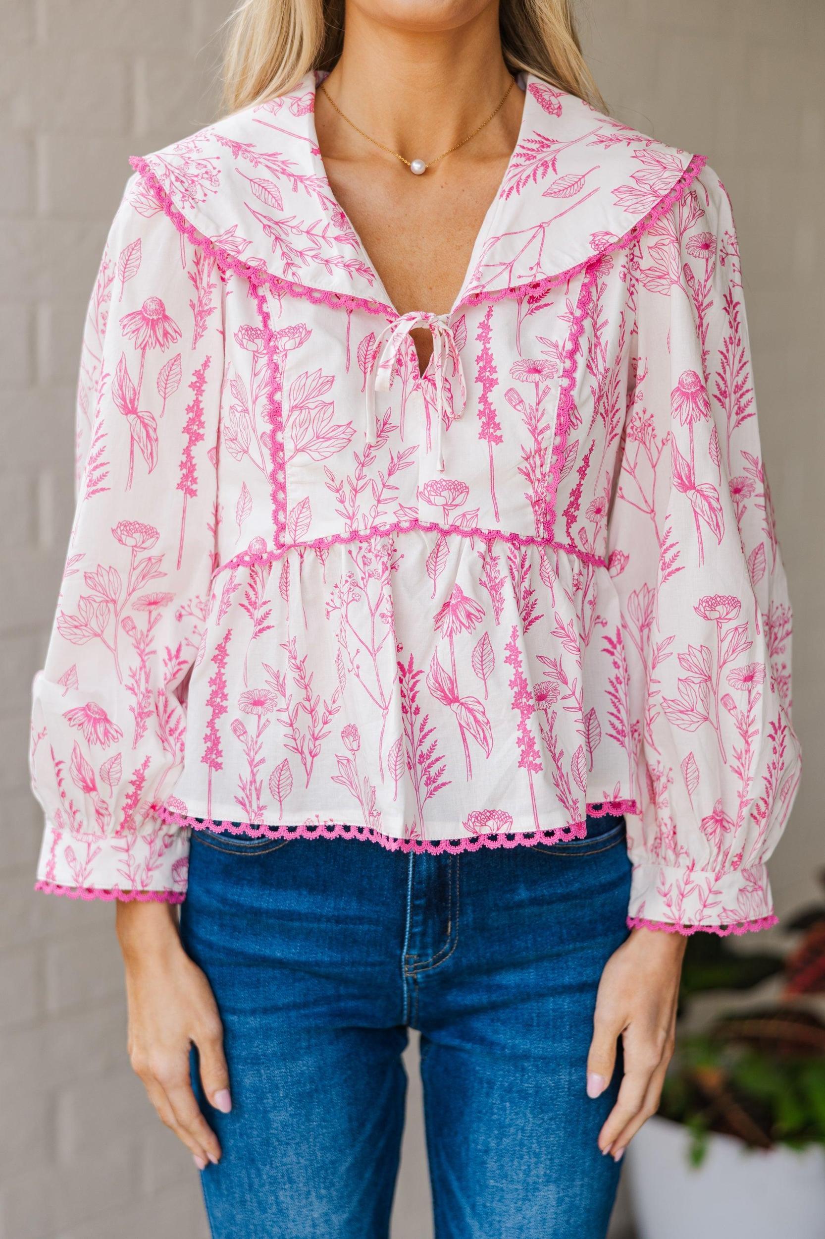 To Know You Pink Floral Blouse Female Product Image