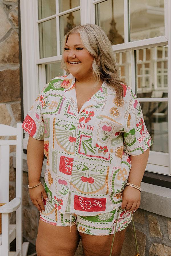 Ma Cherie Button Up Top Curves Product Image