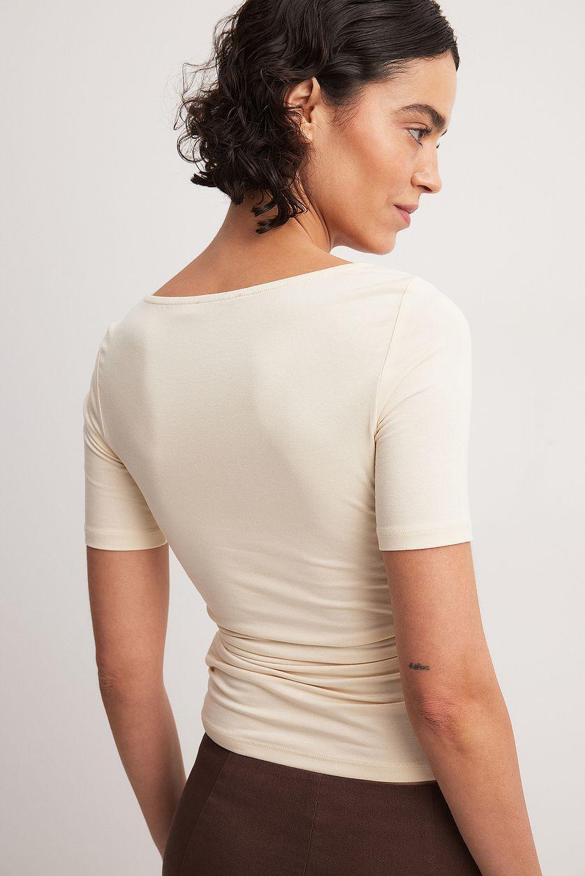 Soft Line Scoop Neck Short Sleeve Top Product Image