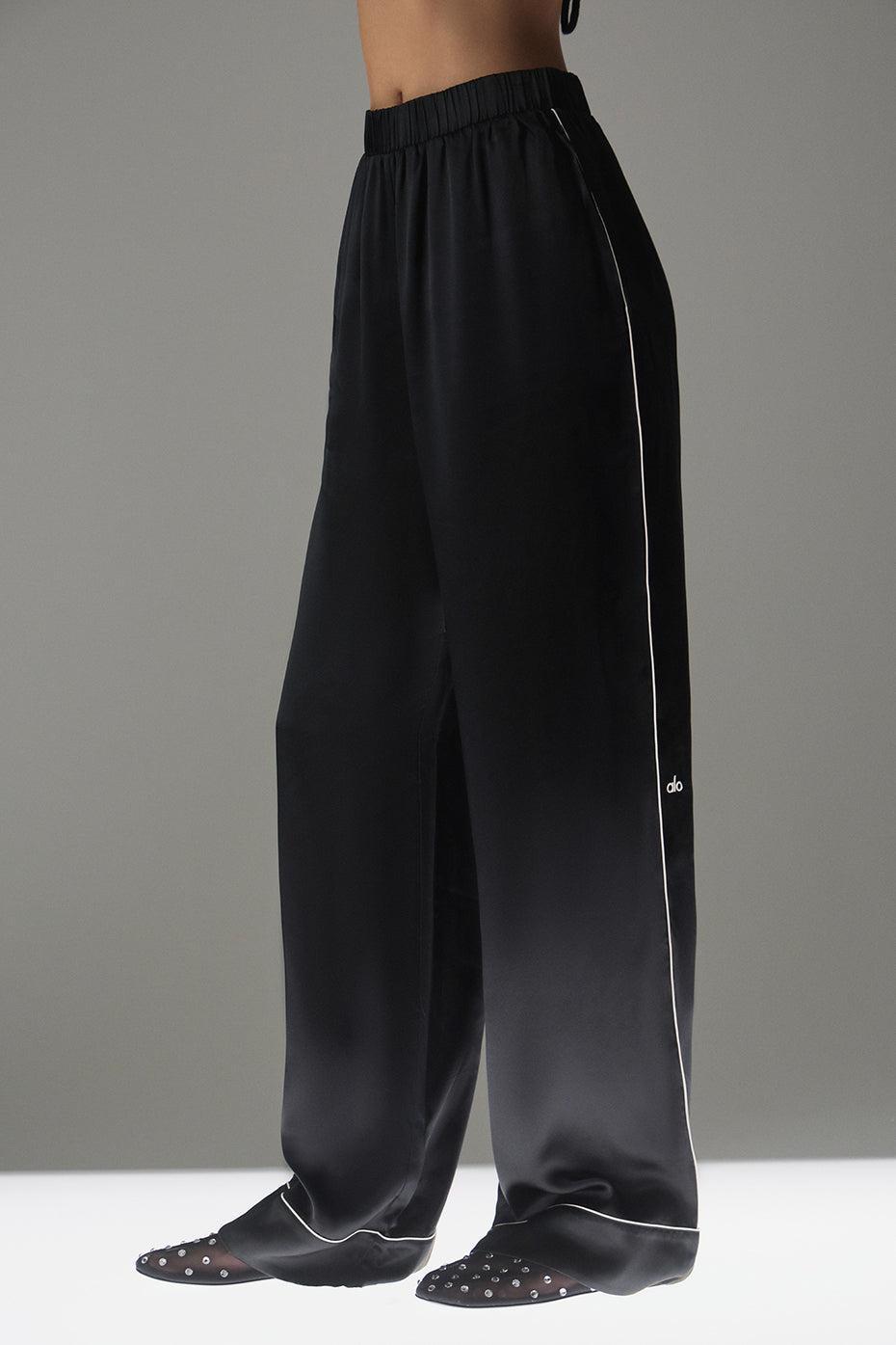 Courchevel Silk Pant - Black/Ivory Product Image