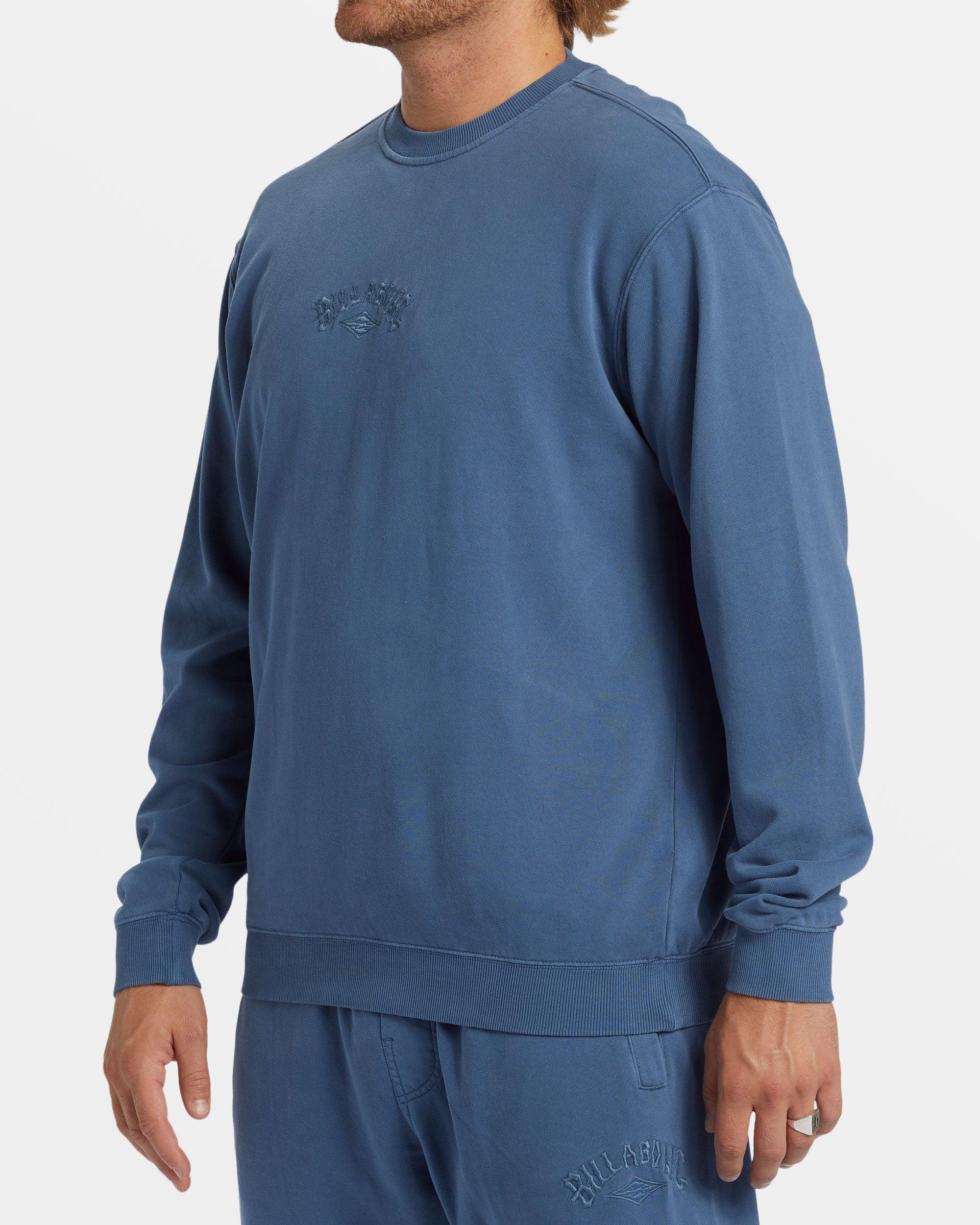 Wave Washed Crewneck Sweatshirt - Slate Blue Male Product Image