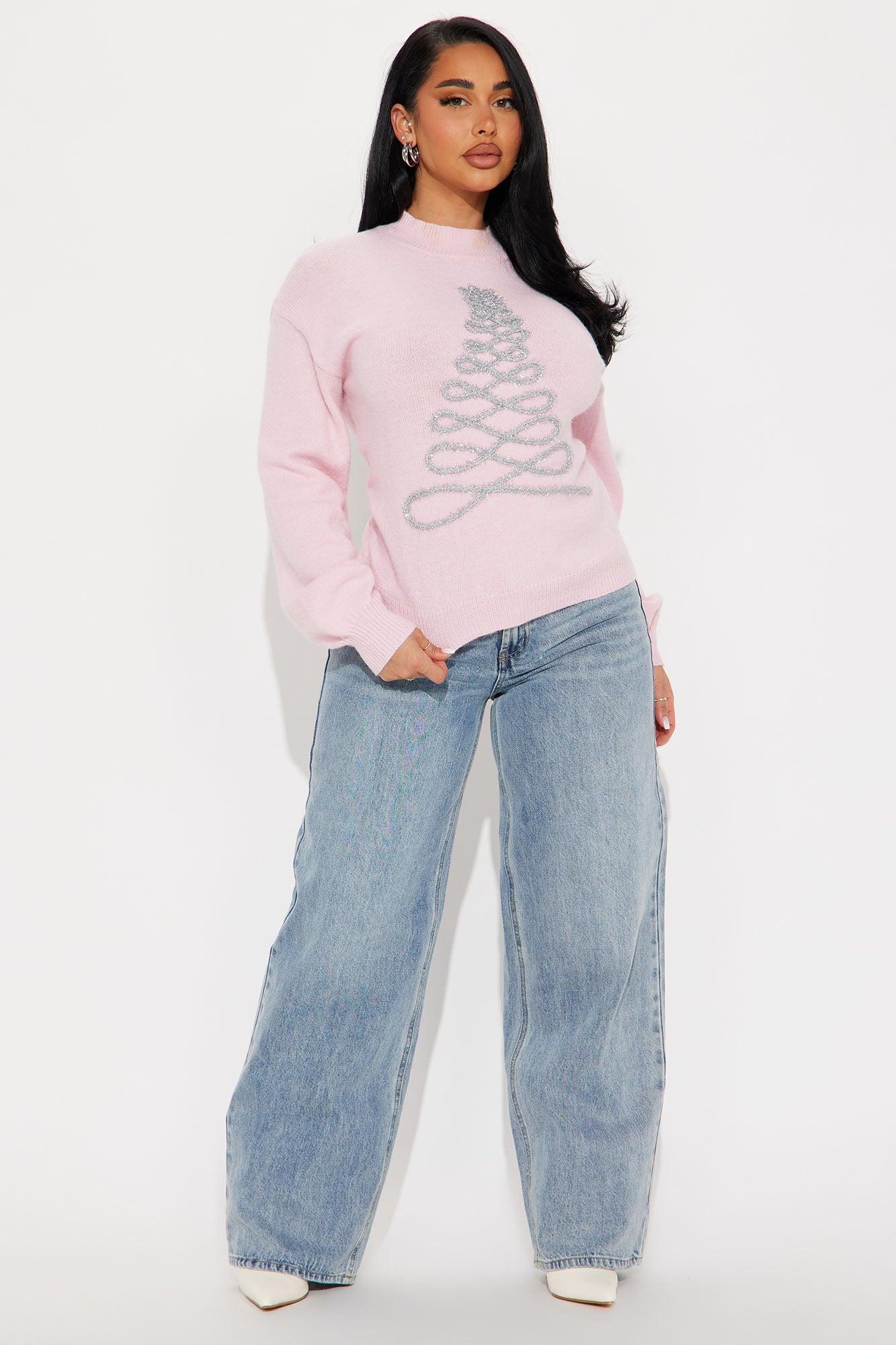 Christmas Tree Embellished Sweater - Pink/combo Product Image