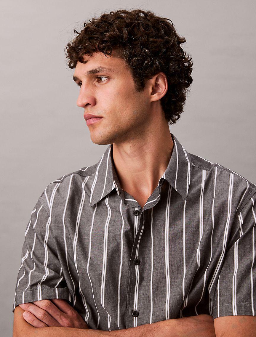 Cotton Stripe Relaxed Button-Down Shirt  Product Image