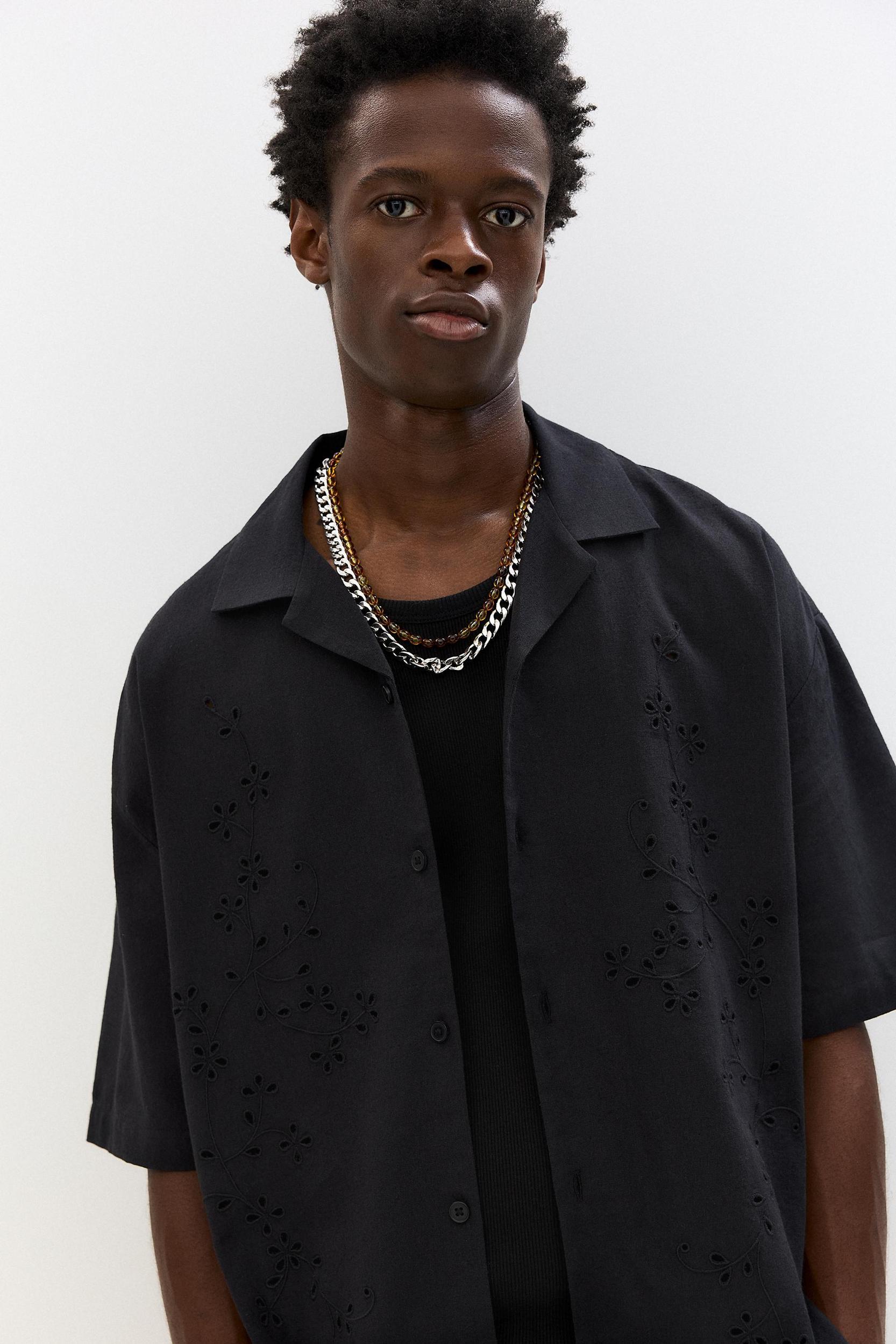 Shirt with floral embroidery Product Image