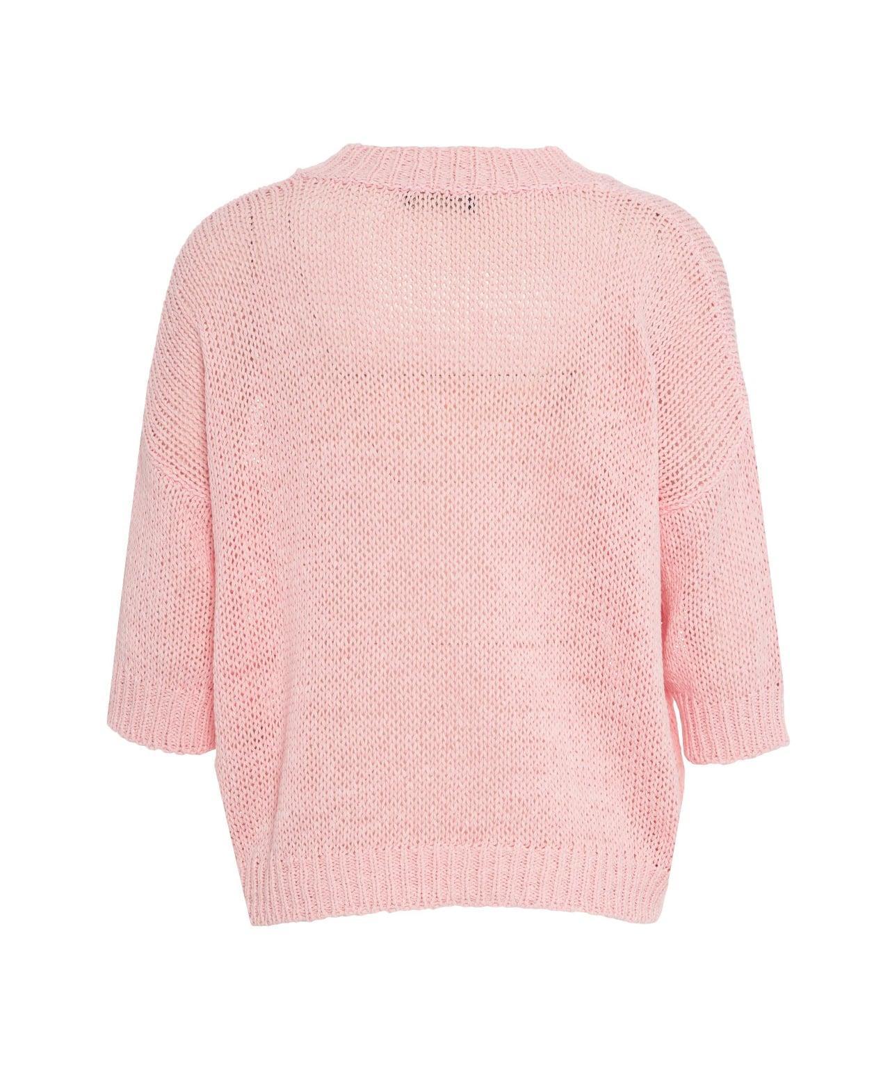 Knit sweater with V-neck Product Image