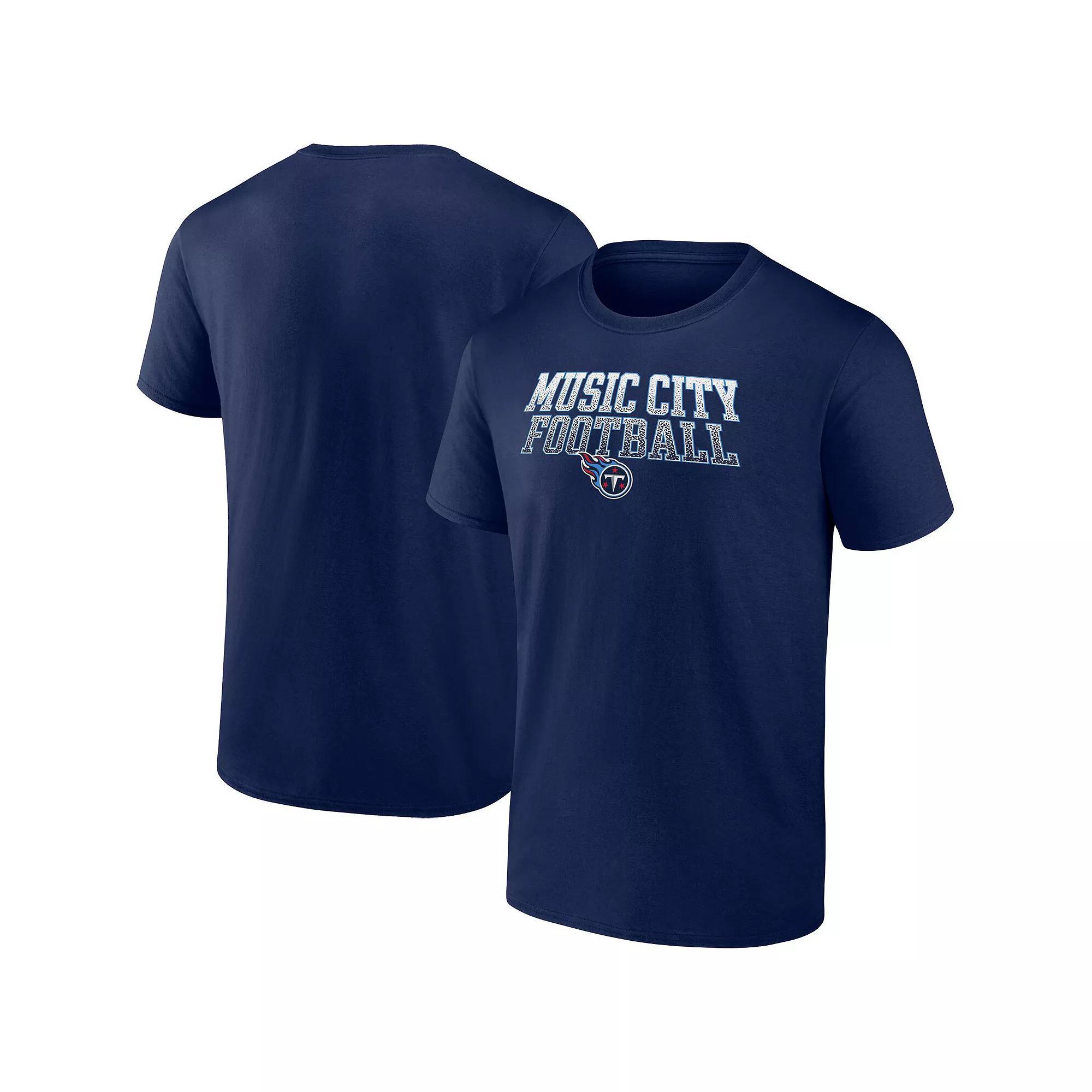 Men's Fanatics Branded Navy Tennessee Titans Big & Tall Music City Football Statement T-Shirt,  Product Image