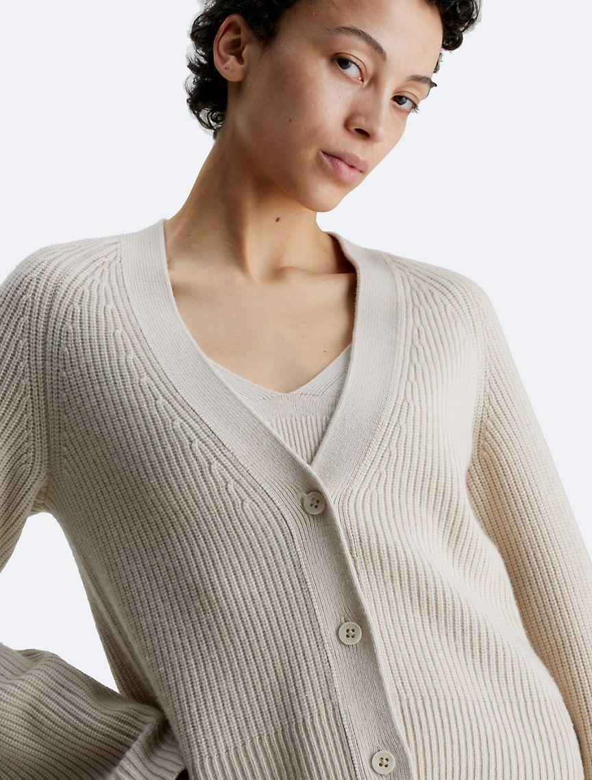 Ribbed Wool Cardigan Product Image