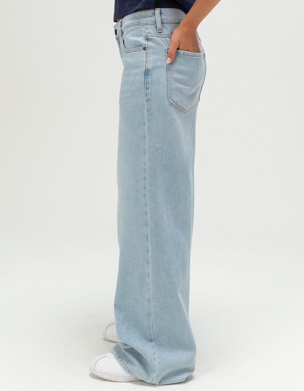 RSQ Womens Mid Rise Wide Leg Jeans - LIGHT WASH Product Image