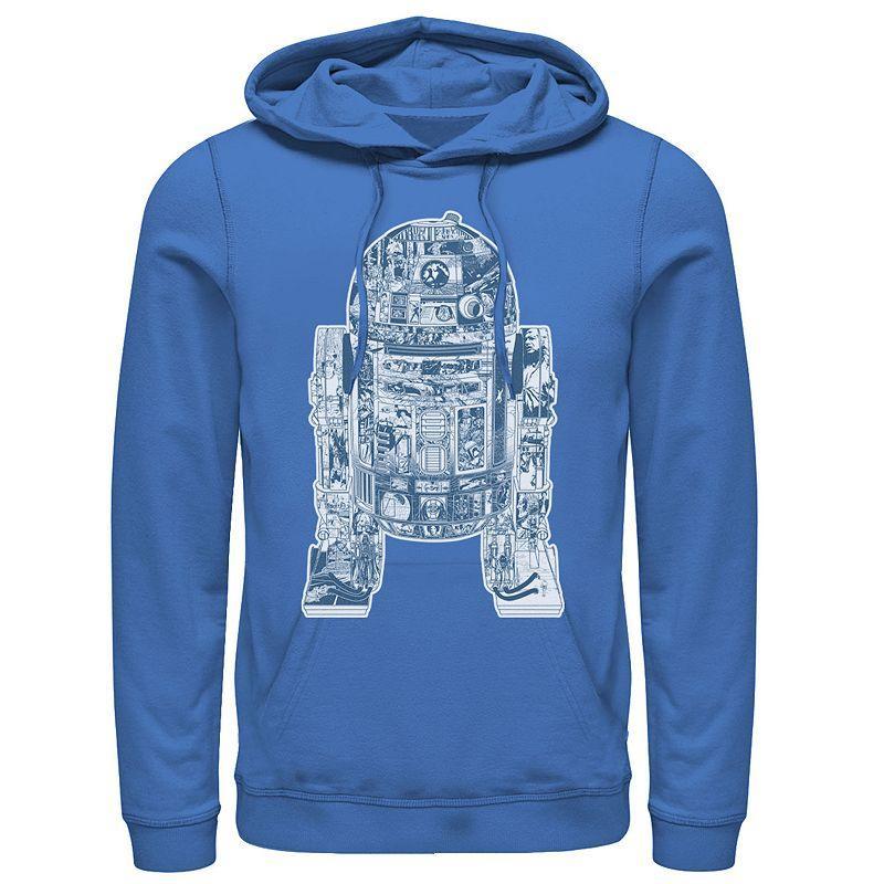 Men's Star Wars R2-D2 Black And White Comic Book Fill Hoodie,  Product Image