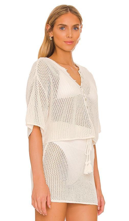 L*Space Coast Is Clear Cotton Crochet Swim Cover-Up Top Product Image