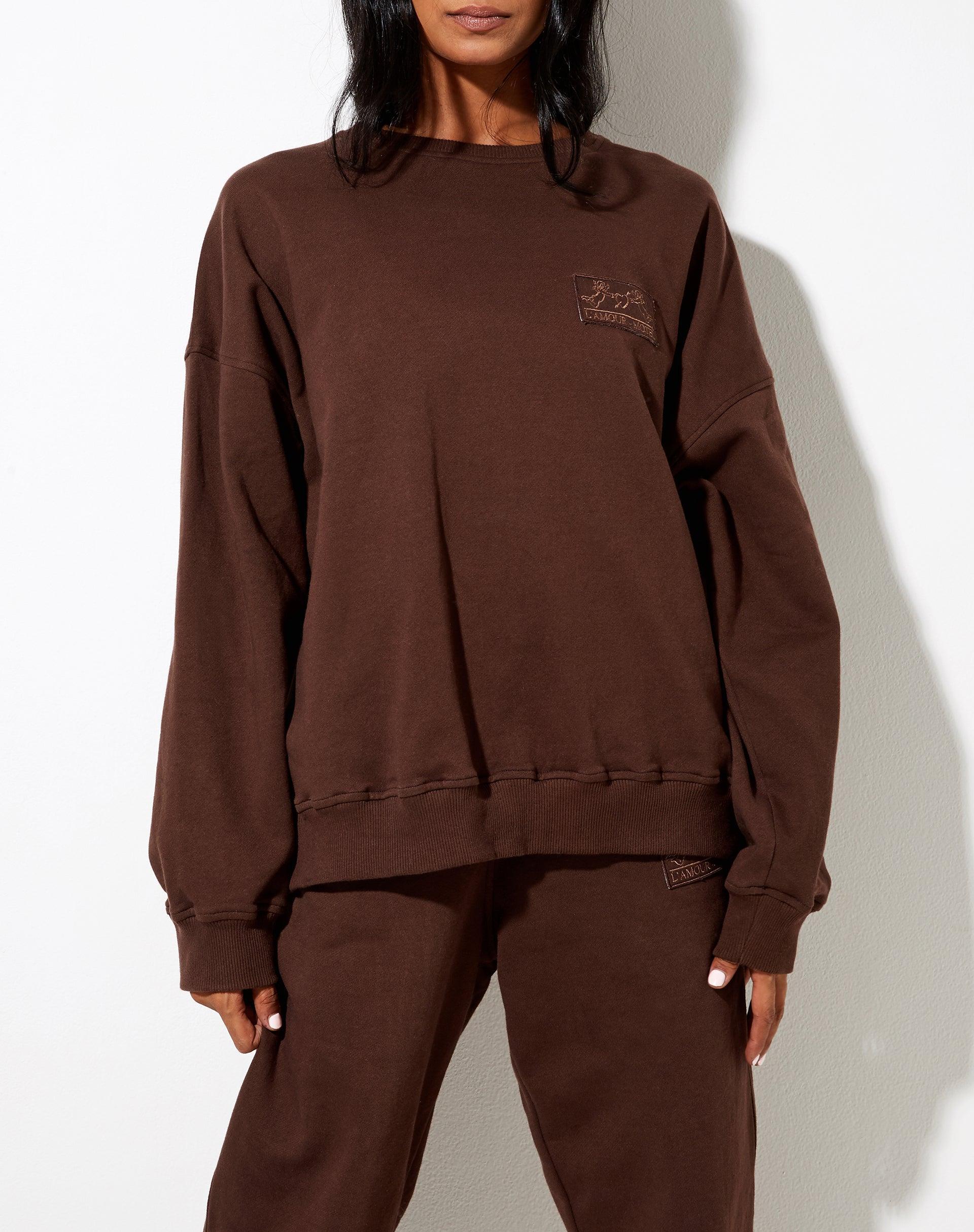 Ted Sweatshirt in Deep Mahogany L'Amour Cherub Label Embro Product Image