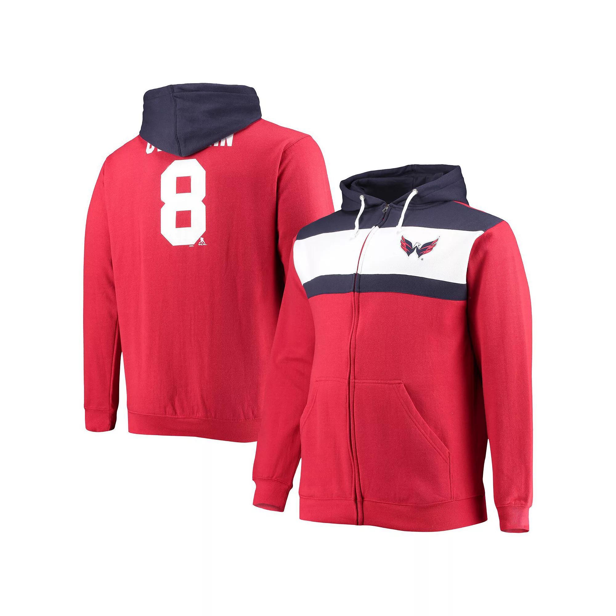 Men's Profile Alexander Ovechkin Red Washington Capitals Big & Tall Colorblock Full-Zip Hoodie,  Product Image