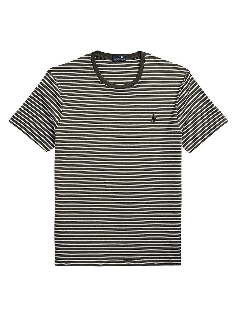 Mens Slim Striped Cotton T-Shirt Product Image