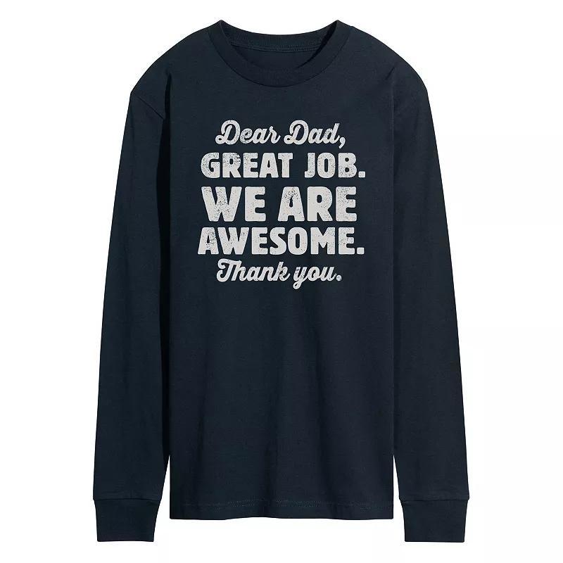 Men's Dear Dad Great Job Long Sleeve, Size: XXL, Heather Grey Product Image