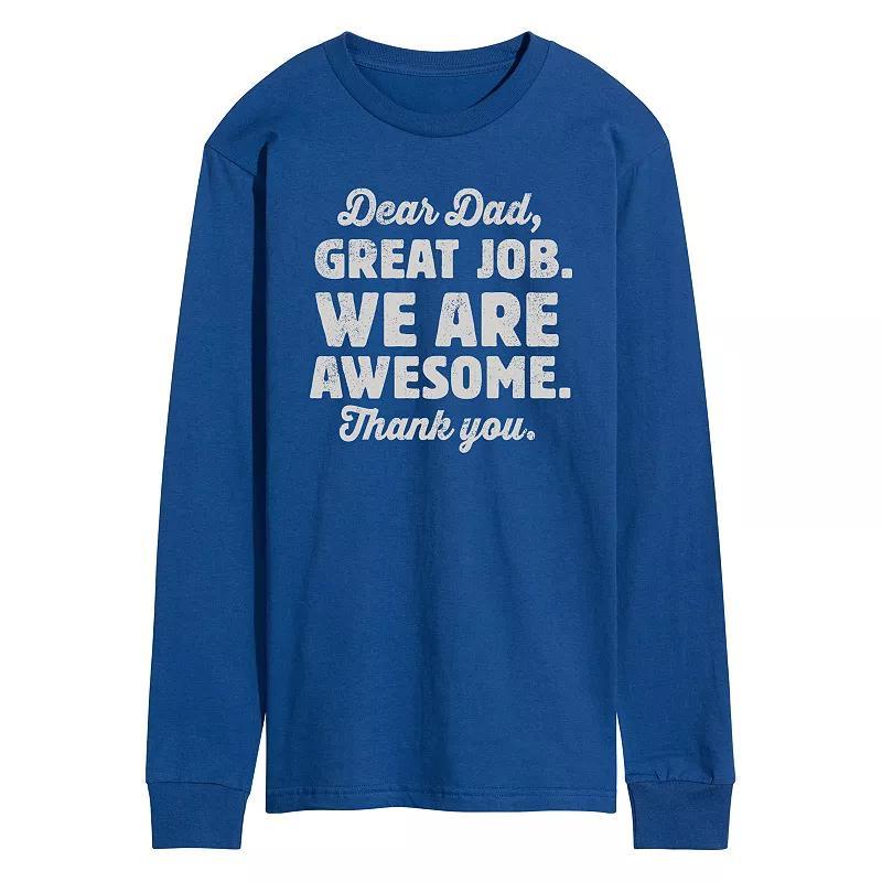 Men's Dear Dad Great Job Long Sleeve, Size: XXL, Heather Grey Product Image