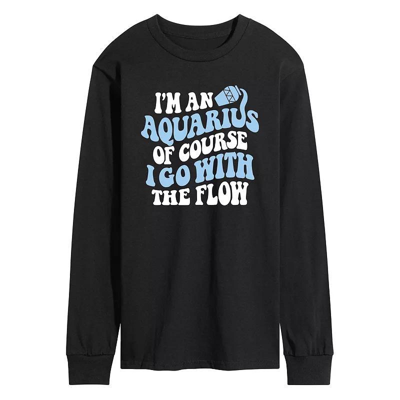 Men's I'm An Aquarius Long Sleeve Graphic Tee, Size: Medium, Black Product Image