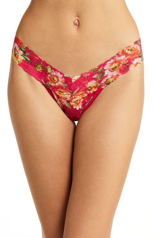 Signature Lace Low Rise Printed Thong Product Image