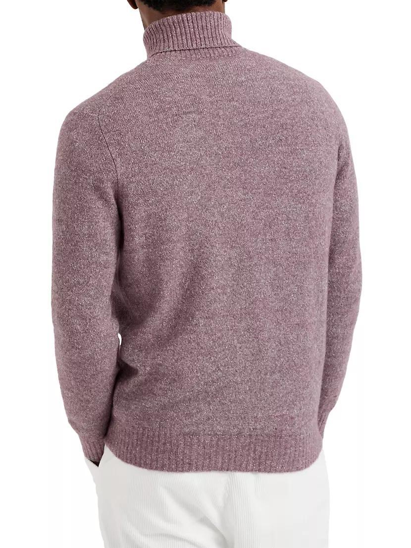 Flecked Alpaca, Cotton and Wool Turtleneck Sweater Product Image