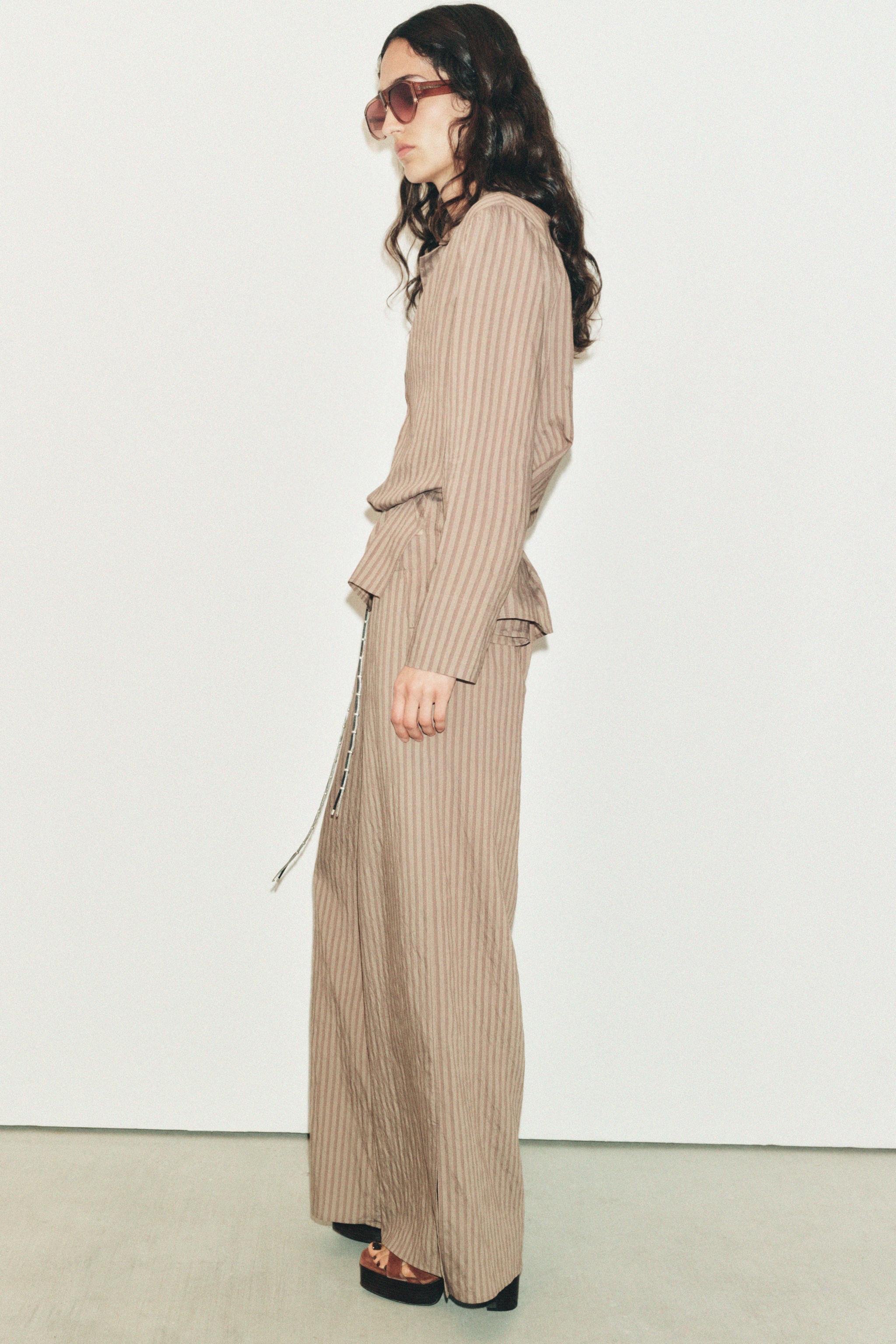 STRIPED ASYMMETRICAL SHIRT ZW COLLECTION Product Image