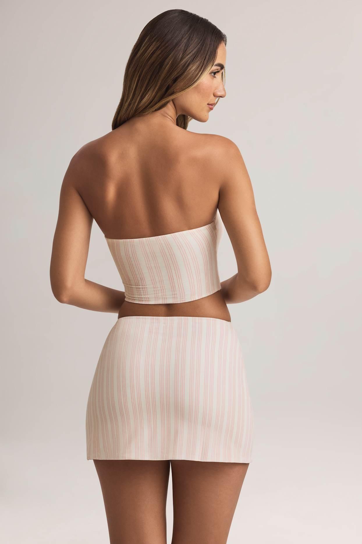 Modal Mid-Rise A-Line Mini Skirt in Stripe Print Product Image