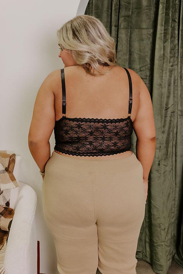 The Skye Longline Lace Bralette in Black Curves Product Image