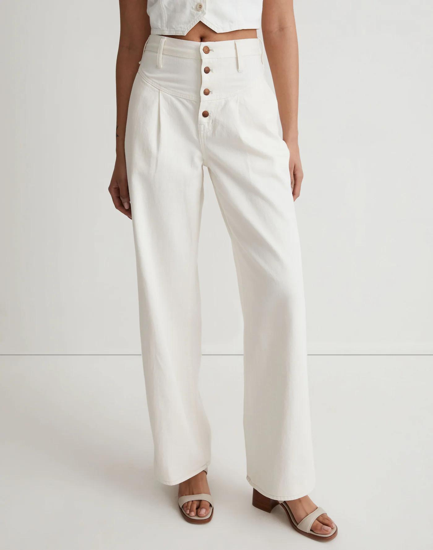 Superwide-Leg Jeans in Vintage Canvas: Button-Fly Edition Product Image