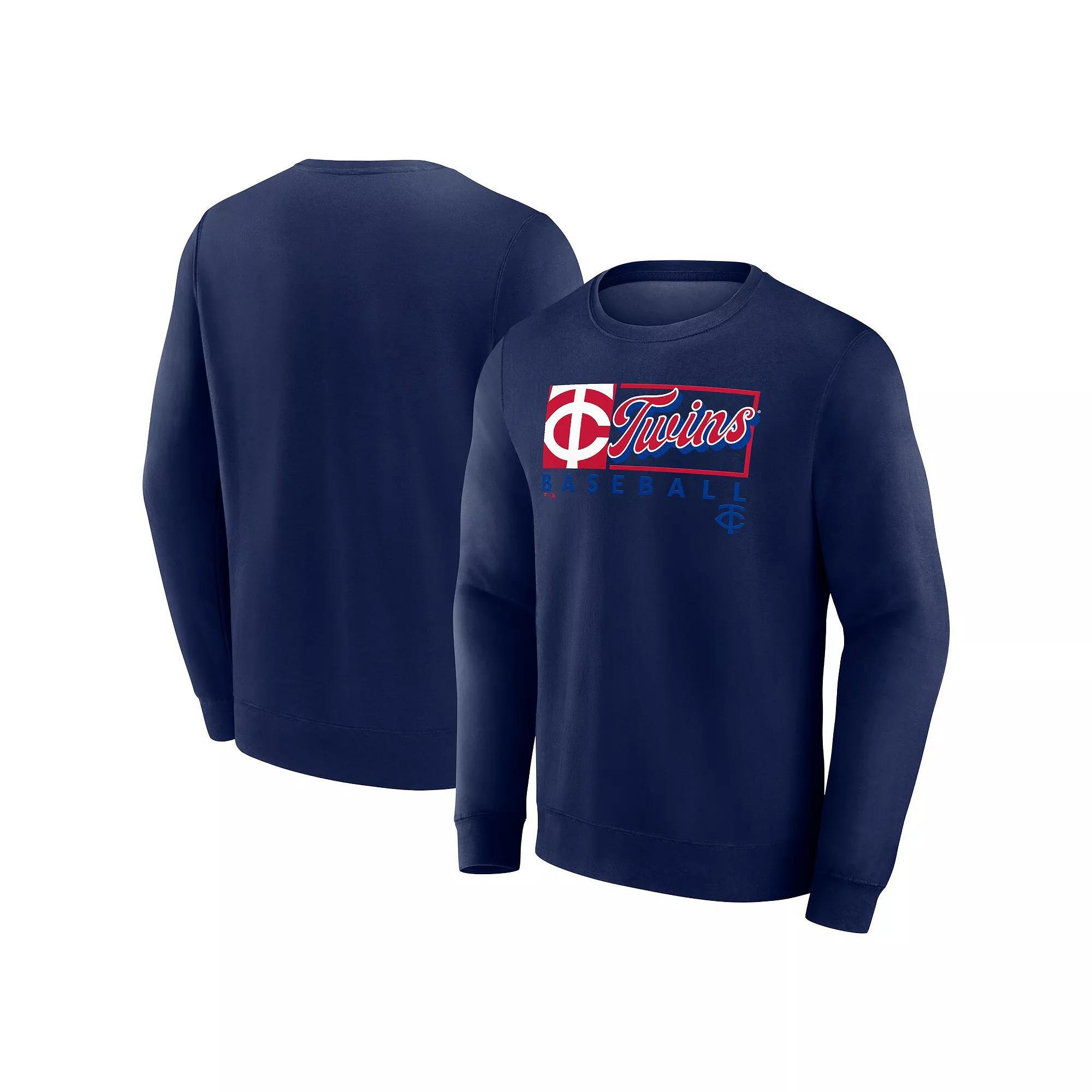 Men's Fanatics Navy Minnesota Twins Focus Fleece Pullover Sweatshirt,  Product Image
