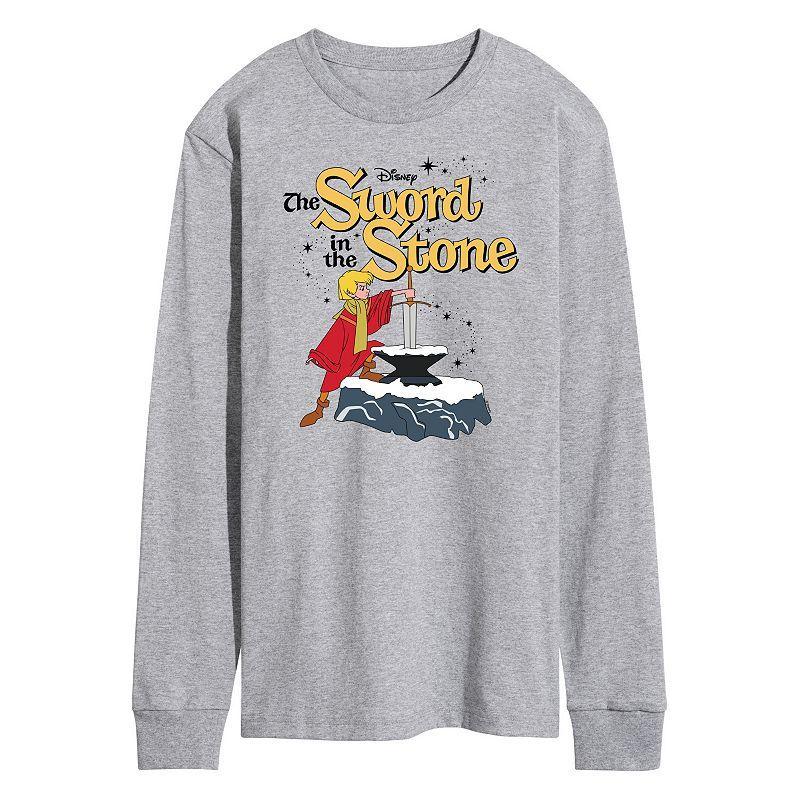 Disney's The Sword in the Stone Men's Long Sleeve Graphic Tee, Size: XXL, Gray Product Image