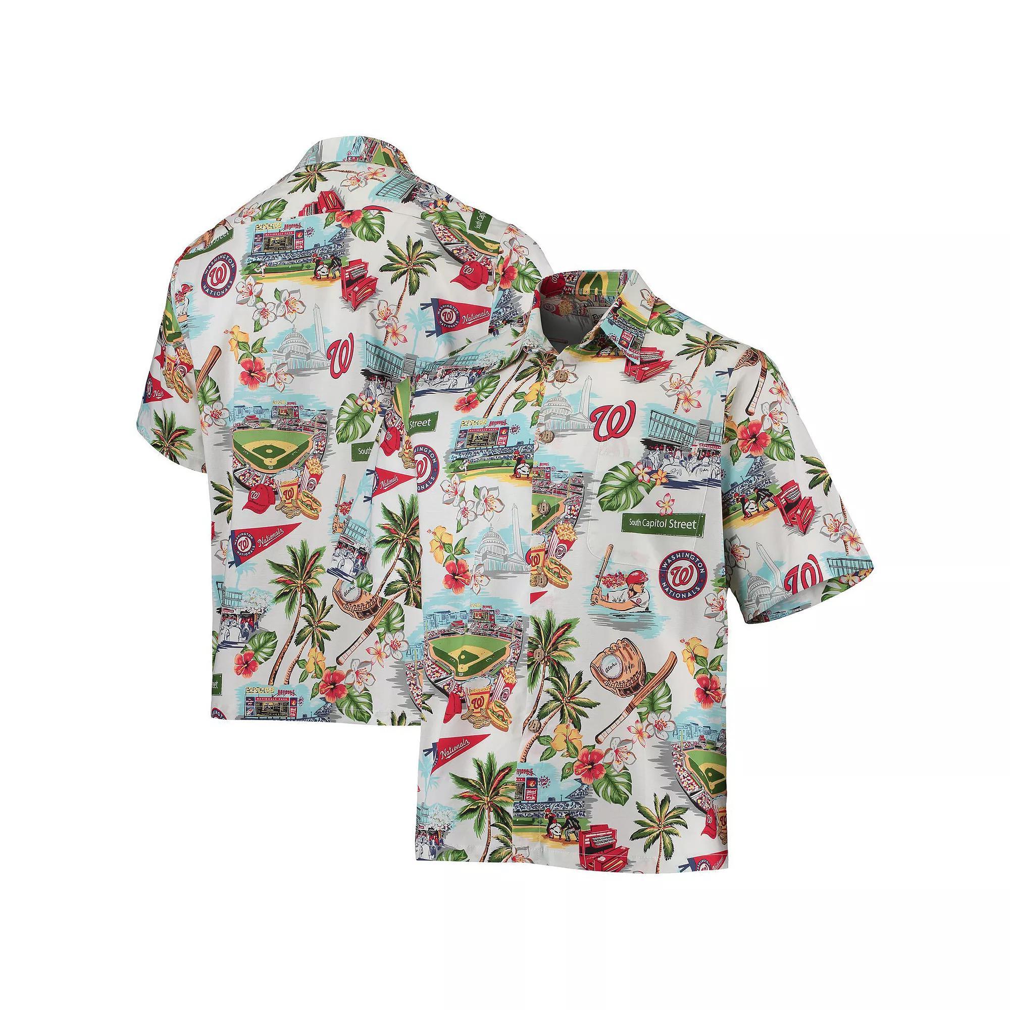 Men's Reyn Spooner White Washington Nationals Scenic Button-Up Shirt,  Product Image