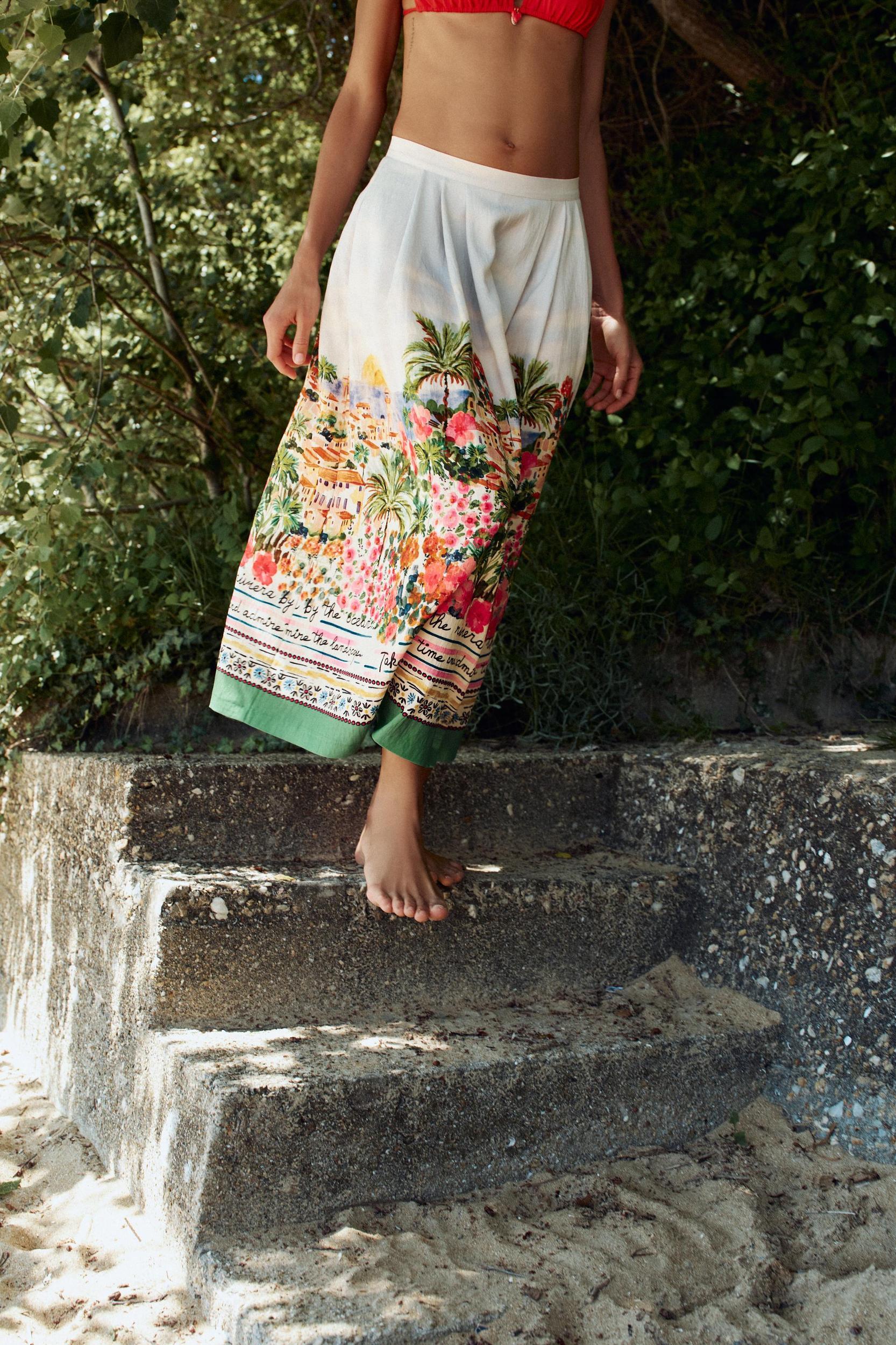 PRINTED LAYERED MIDI SKIRT Product Image