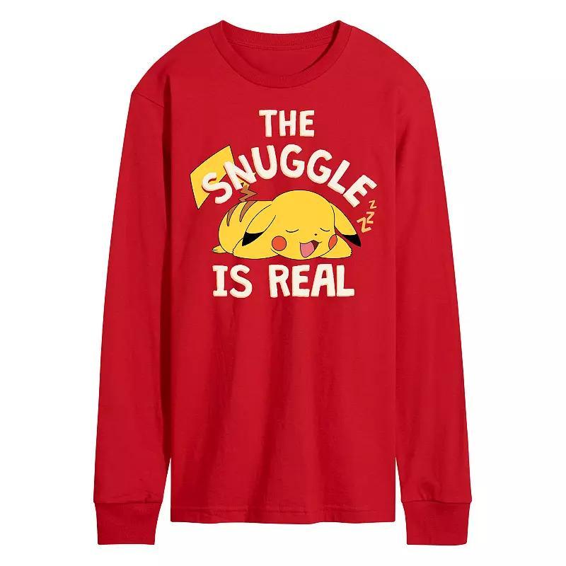 Mens Pokmon The Snuggle Pikachu Long Sleeve Graphic Tee Product Image