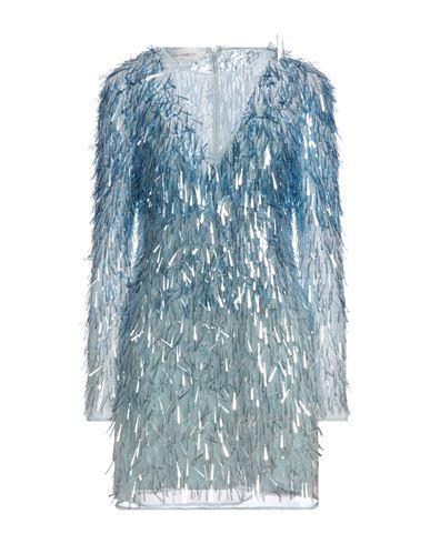 ALBERTA FERRETTI Woman Mini Dress Sky Blue Size 6 Polyamide, Glass, Pvc - Polyvinyl Chloride Product Image