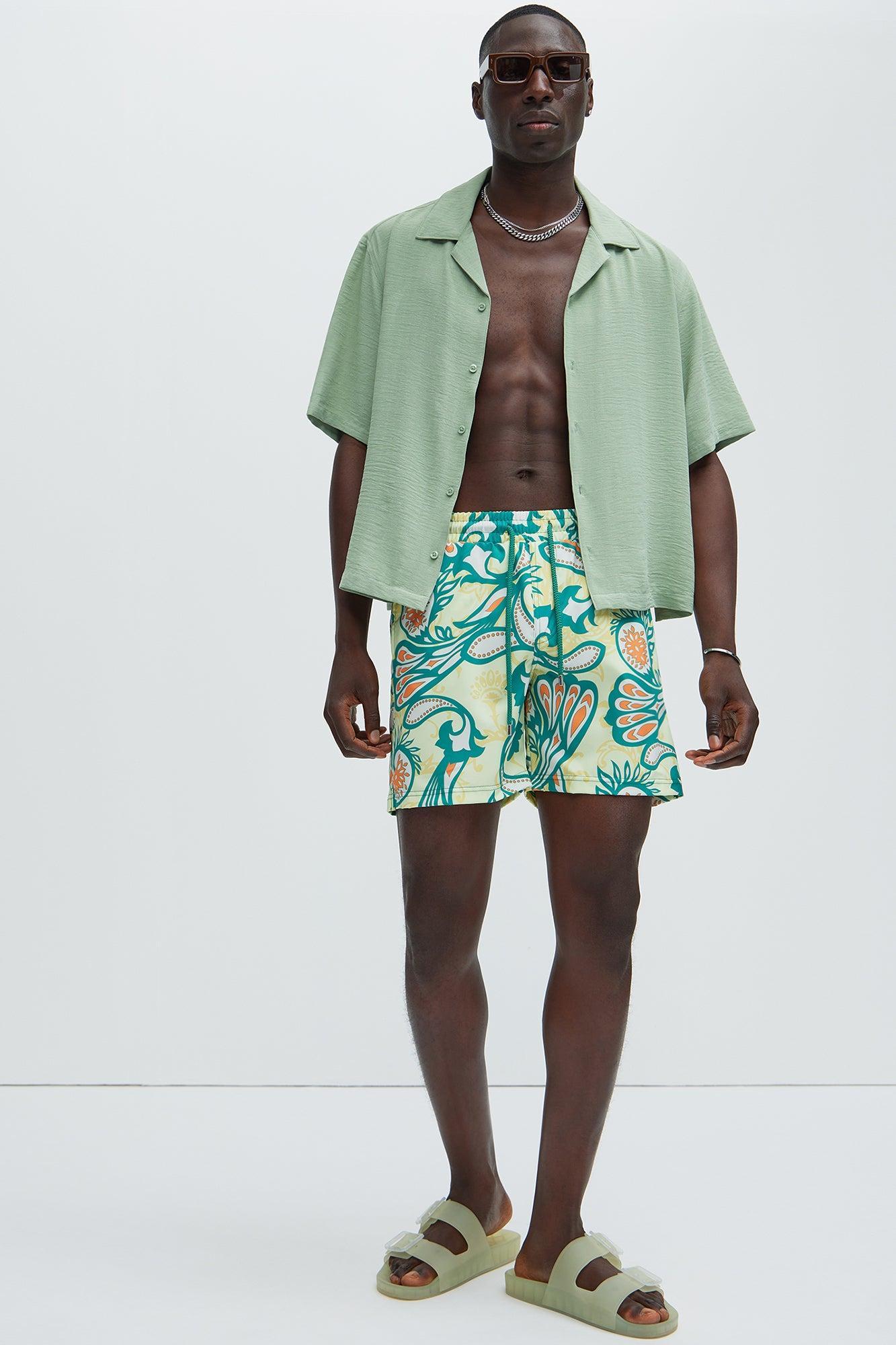 Mission Swim Trunks - Green/combo Product Image