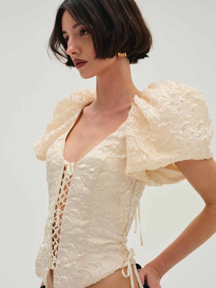 Frosted Organza Top — Ivory Product Image