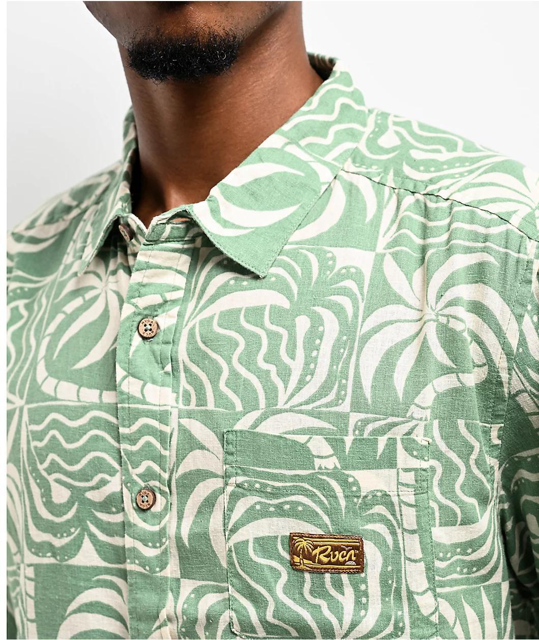 RVCA Exotica Granite Short Sleeve Button Up Woven Shirt Product Image