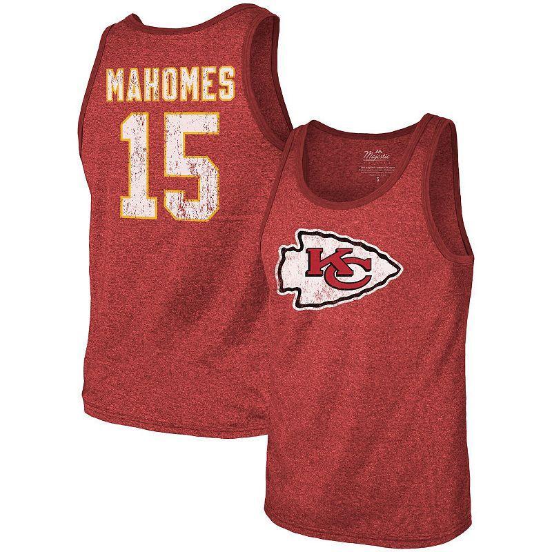 Mens Fanatics Branded Patrick Mahomes Kansas City Chiefs Name & Number Tri-Blend Tank Top Product Image