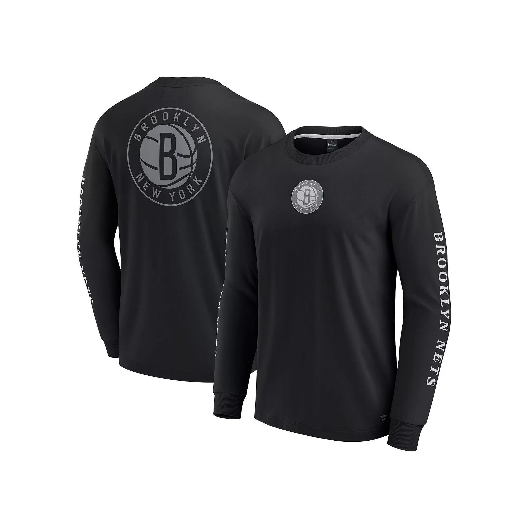 Men's Fanatics Black Brooklyn Nets Elements Strive Long Sleeve T-Shirt,  Product Image