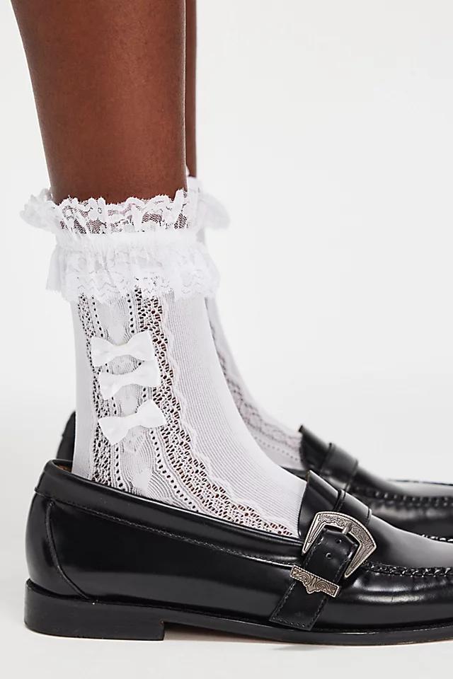 Mini Bow Sheer Ruffle Crew Socks Product Image