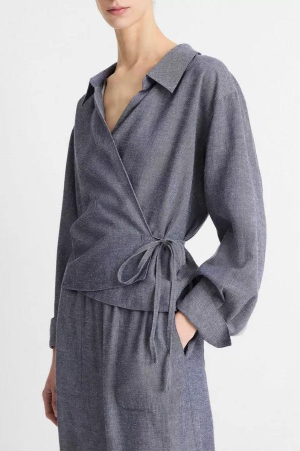 Collared Wrap Top Product Image