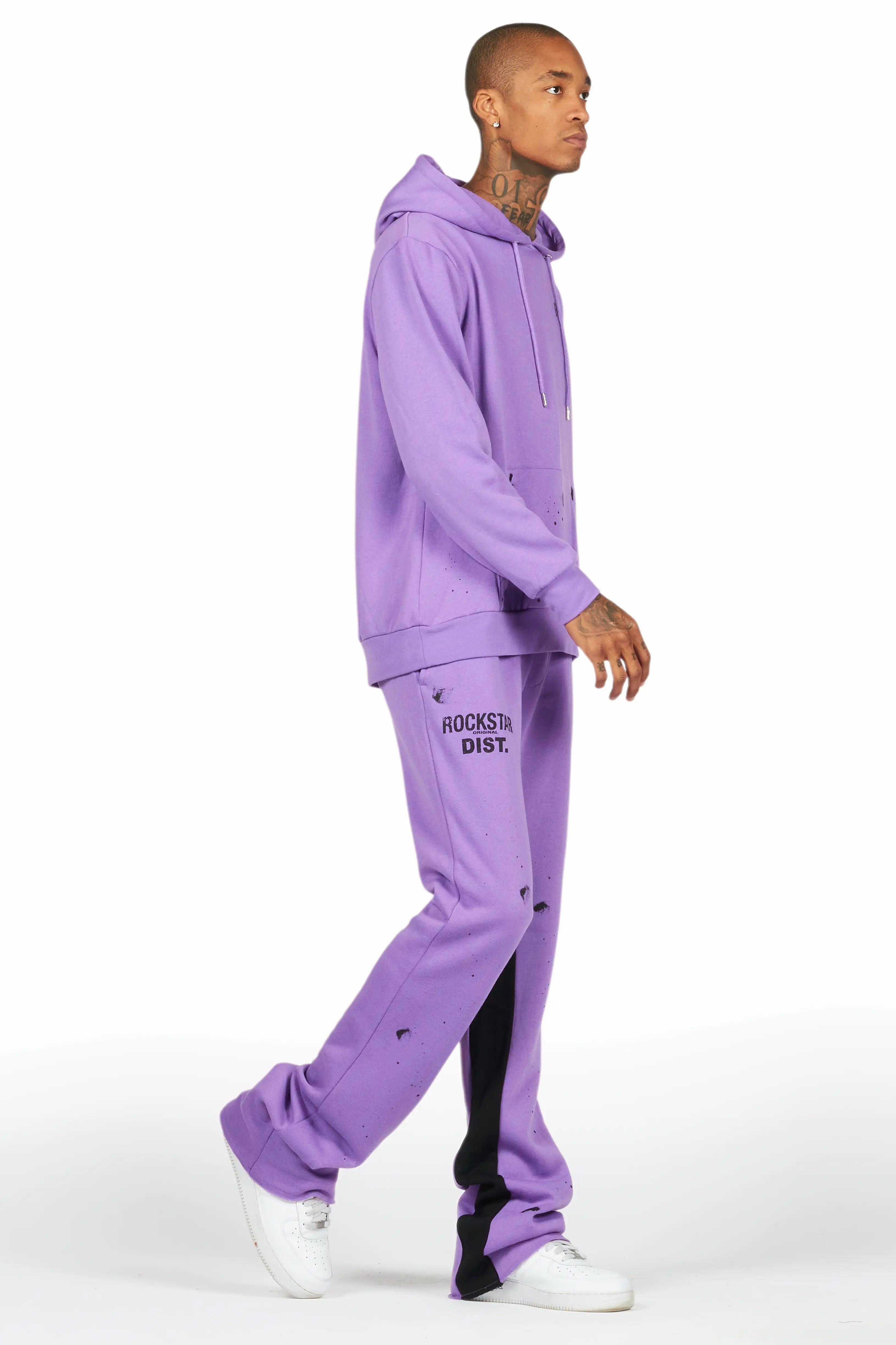 Raffer Purple Hoodie Baggy Fit Pant Track Set Male Product Image