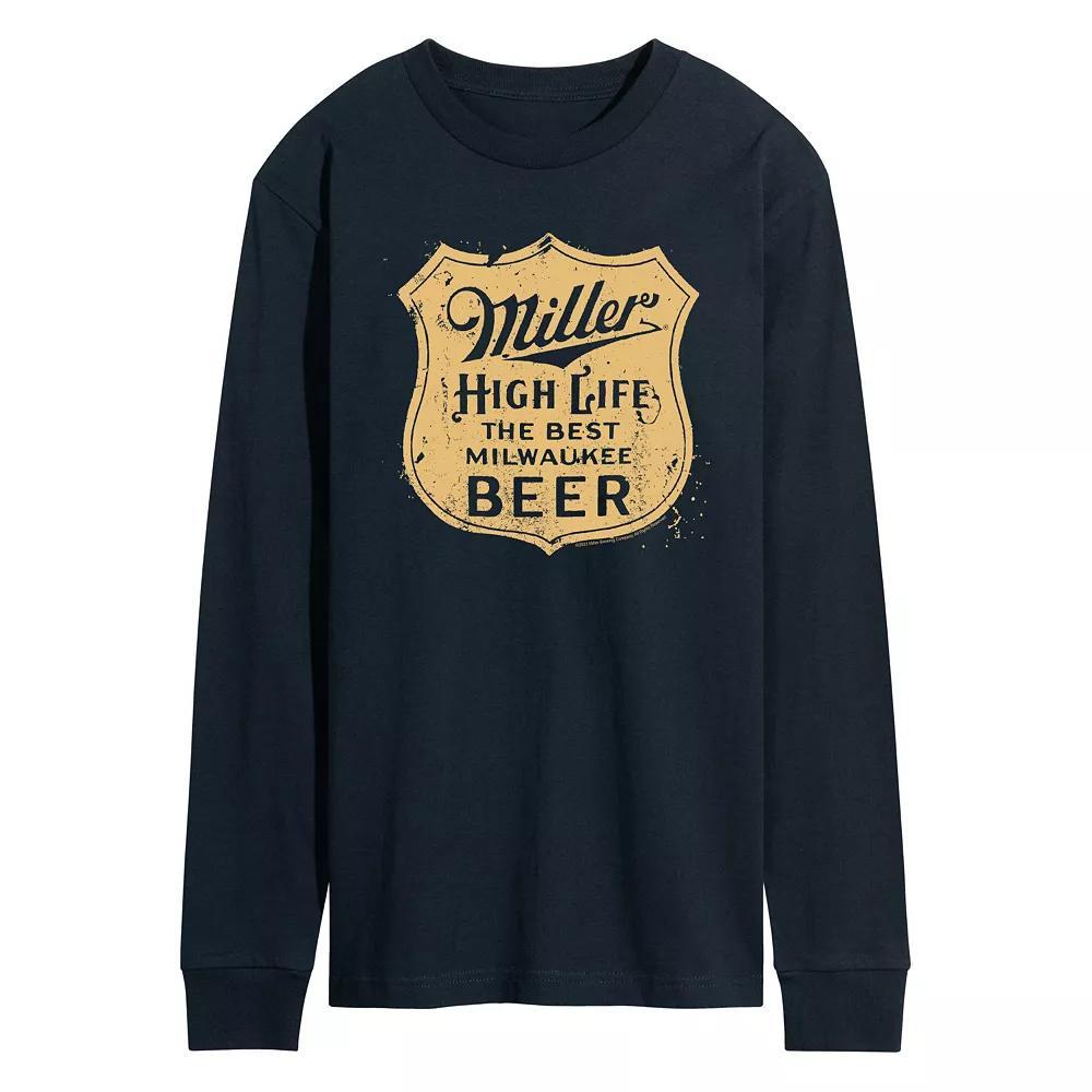Men's Miller High Life Vintage Crest Long Sleeve Graphic Tee,  Product Image