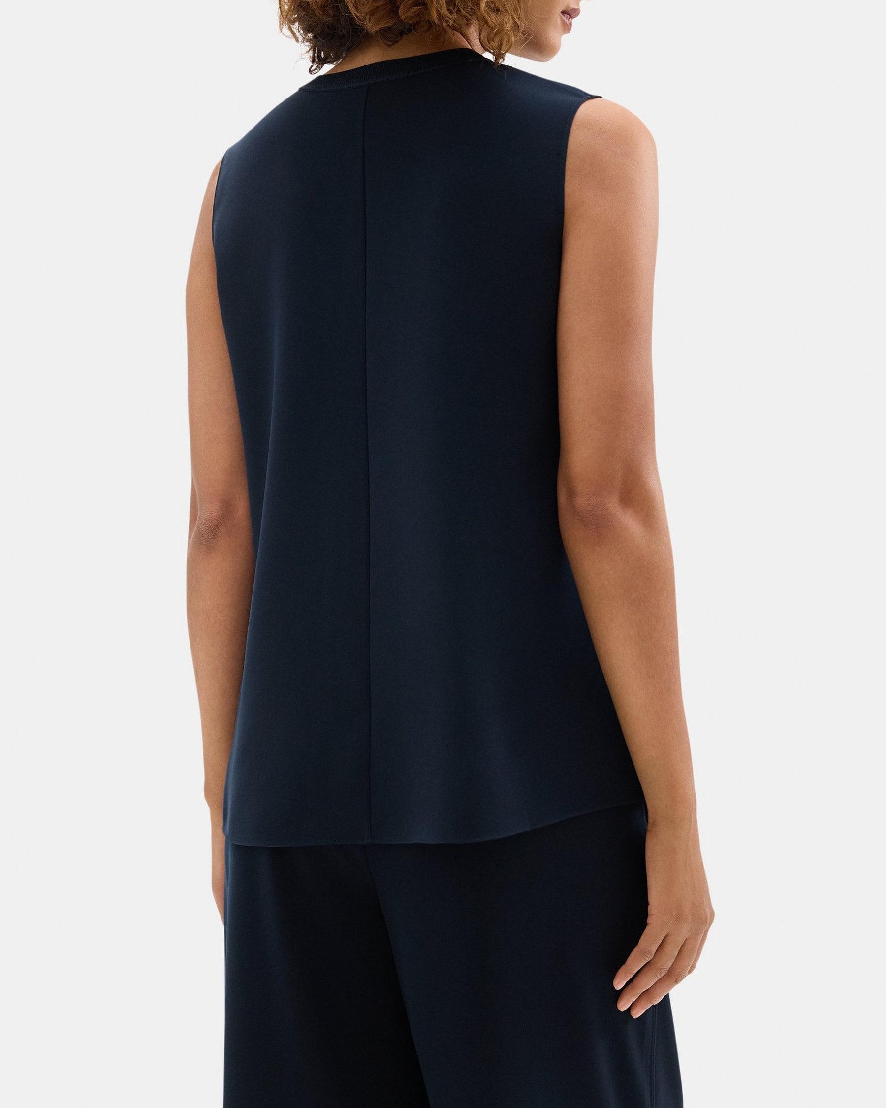 V-Neck Tank Top in Crepe Product Image