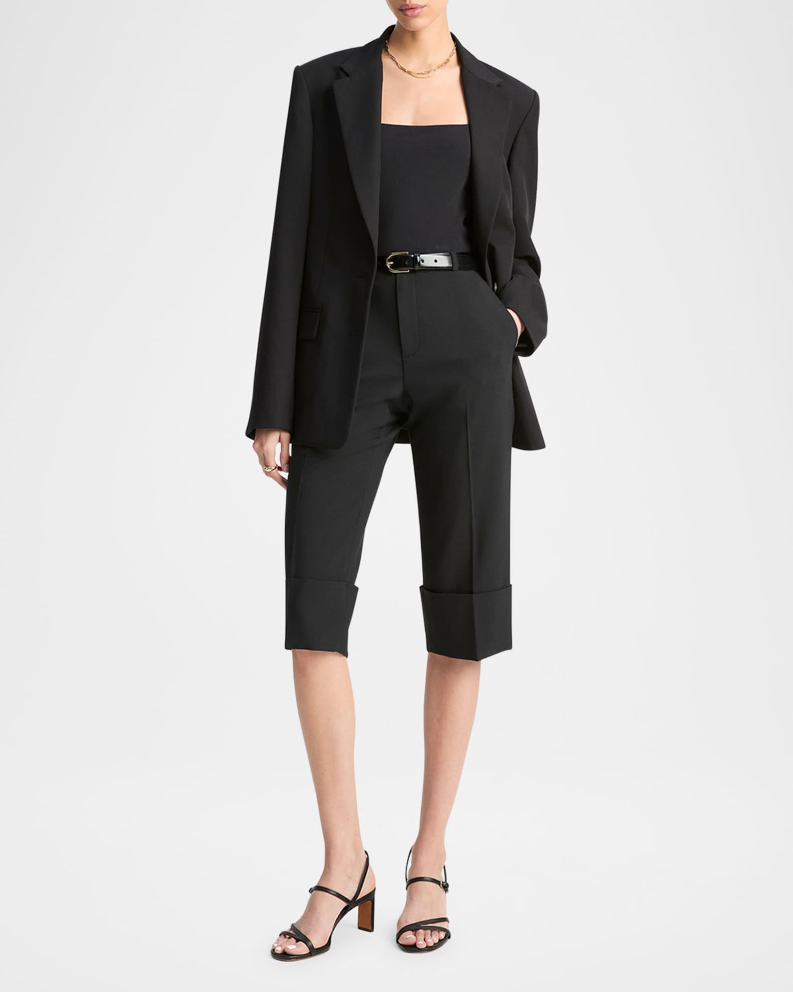 Mid-Rise Cuffed Crop Pants Product Image