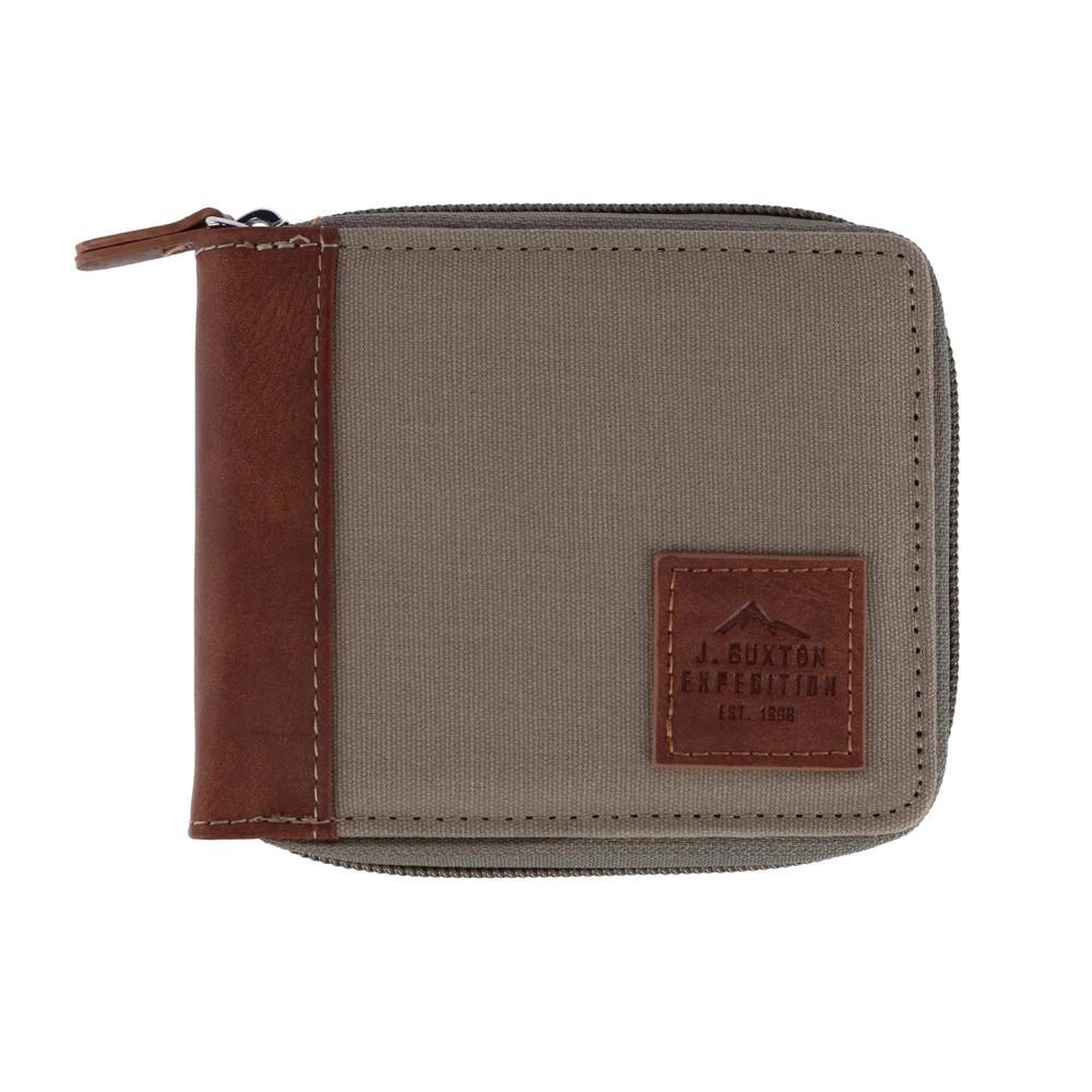 Buxton Men's RFID Canvas and Leather Zip Around Wallet Product Image