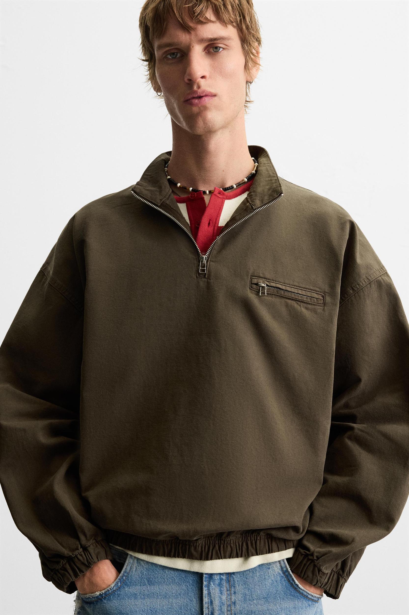 DENIM QUARTER-ZIP JACKET Product Image