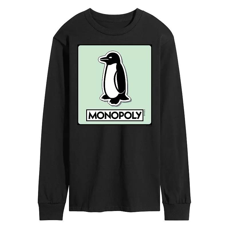 Men's Monopoly Penguin Game Token Long Sleeve Graphic Tee,  Product Image