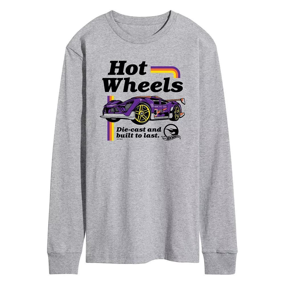 Men's Hot Wheels Built To Last Long Sleeve Graphic Tee, Size: XXL, Grey Gray Product Image