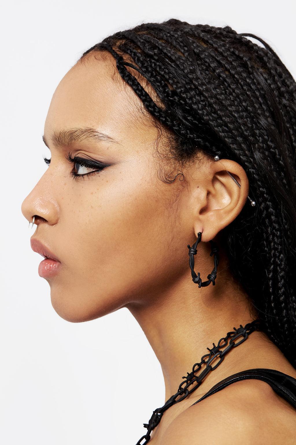 Barbed Hoop Earrings Product Image