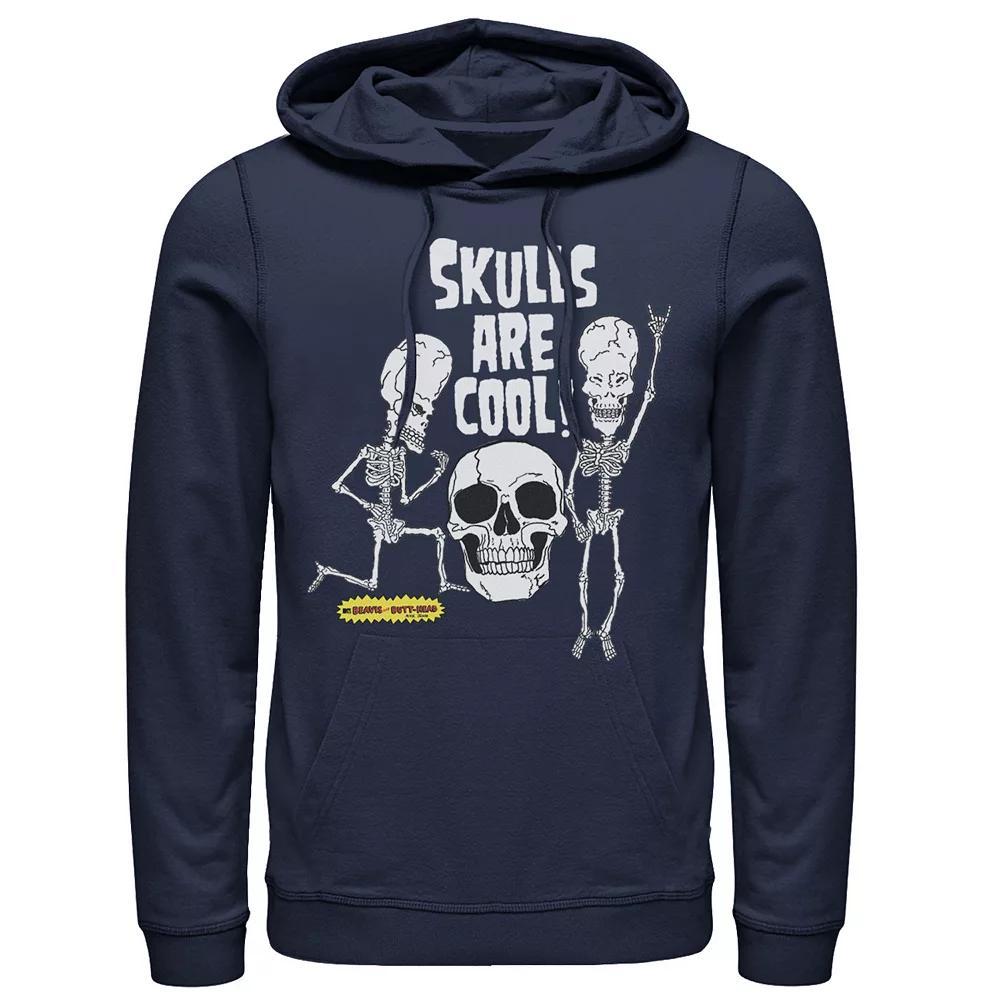 Men's Beavis And Butthead Skulls Are Cool Hoodie, Size: Small, Blue Product Image